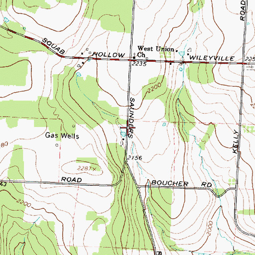 Topographic Map of Saunders School (historical), NY