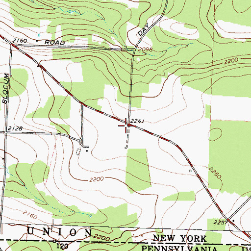 Topographic Map of Rose School (historical), NY