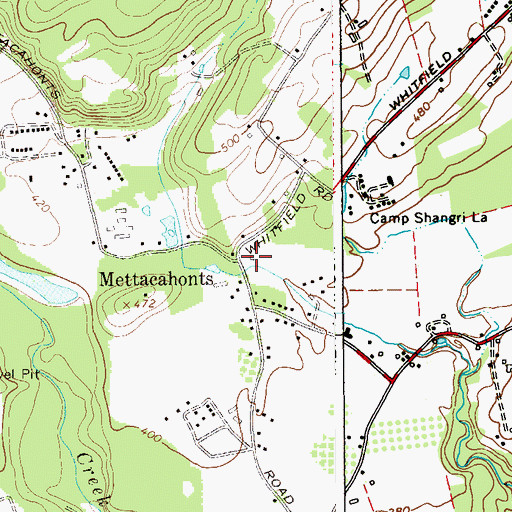 Topographic Map of Mettacahonts School (historical), NY