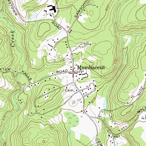 Topographic Map of Mombaccus School (historical), NY