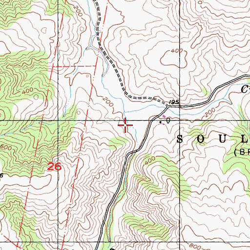 Topographic Map of Verde Canyon, CA