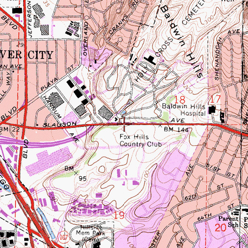 Topographic Map of Antioch University - Los Angeles Branch, CA