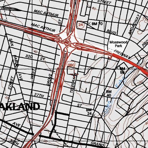 Topographic Map of Samuel Merritt University, CA
