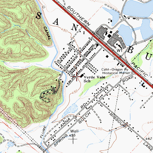 Topographic Map of Verde Vale Elementary School, CA