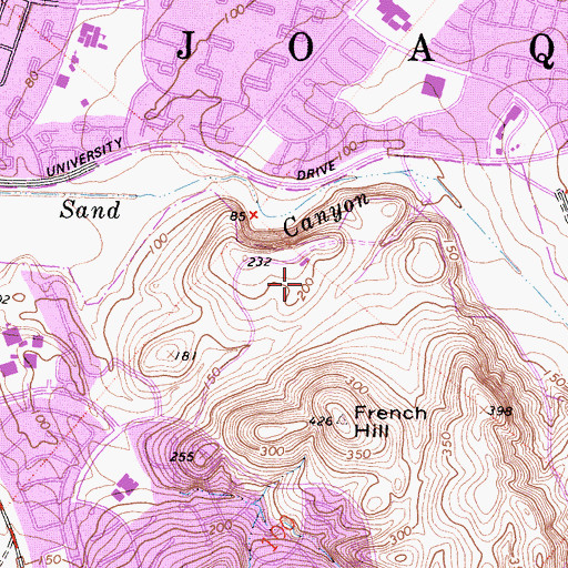 Topographic Map of Concordia University - Irvine Main Campus, CA