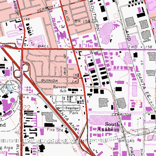 Topographic Map of Maric College - Anaheim, CA