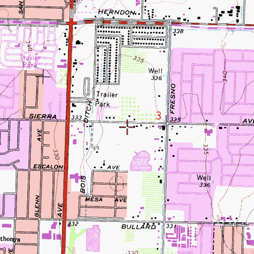 Topographic Map of San Joaquin Valley College - Fresno, CA