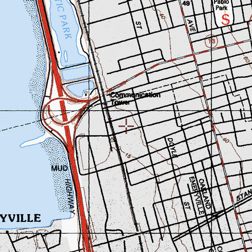 Topographic Map of Western Career College - Emeryville Campus, CA