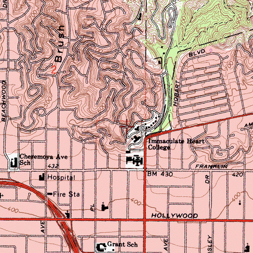 Topographic Map of American Film Institute Conservatory, CA