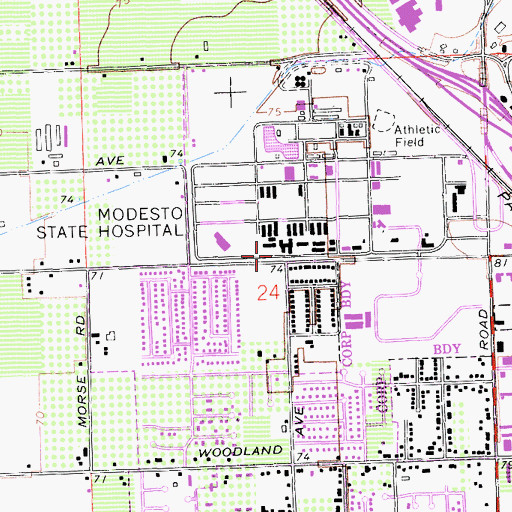 Topographic Map of Yosemite Community College District Office, CA