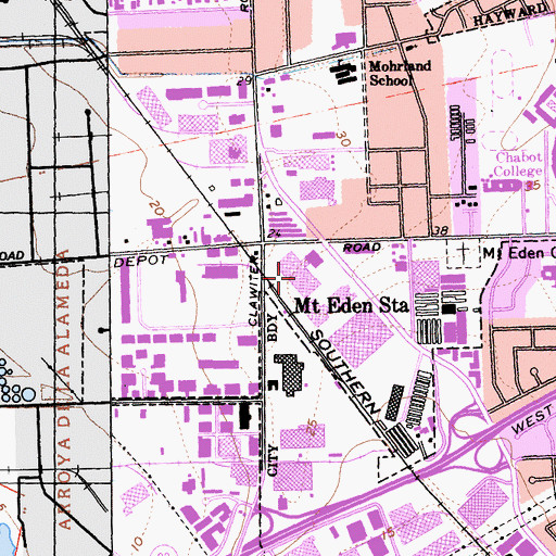 Topographic Map of Life Chiropractic College West, CA