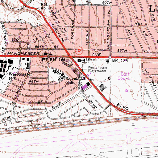 Topographic Map of Otis College of Art and Design, CA