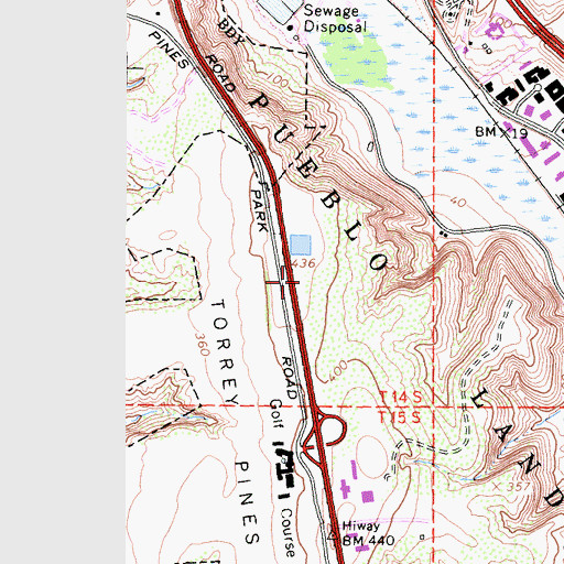 Topographic Map of National University, CA
