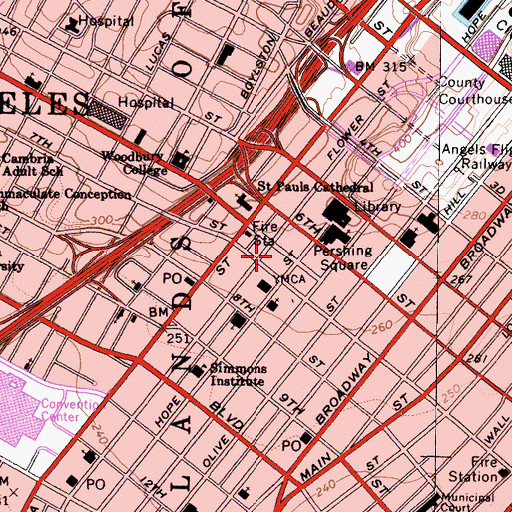 Topographic Map of Los Angeles Community College District Office, CA