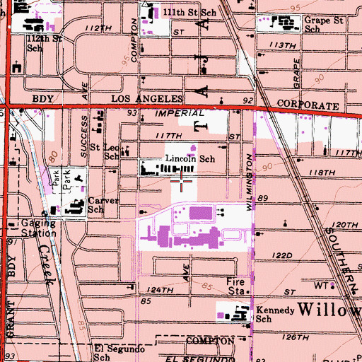 Topographic Map of Charles Drew University of Medicine and Science, CA