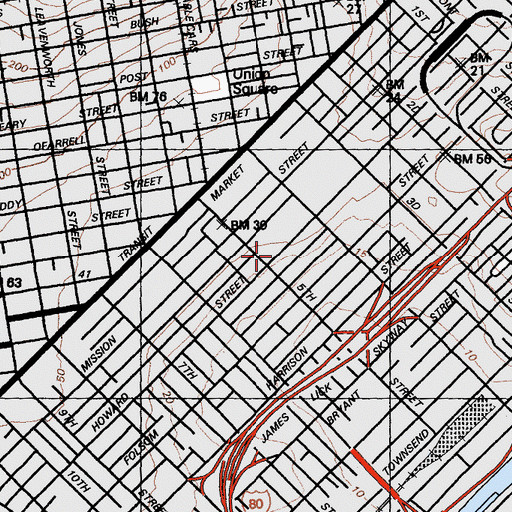 Topographic Map of Heald College - San Francisco, CA