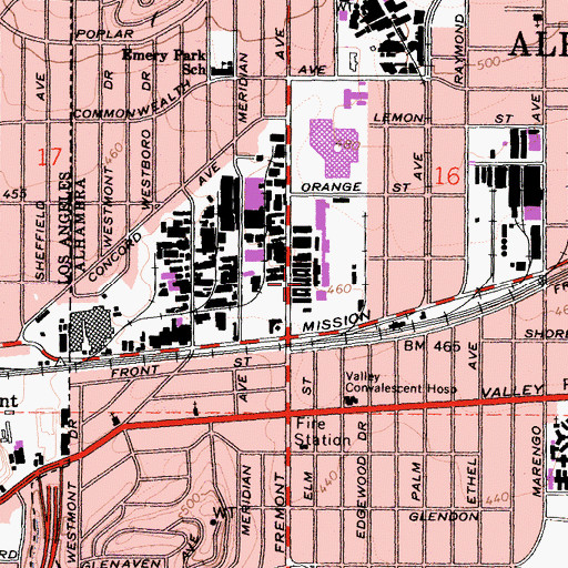 Topographic Map of Alliant International University, CA