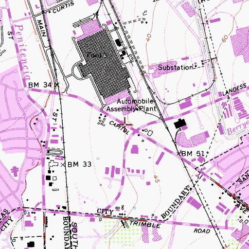 Topographic Map of Heald College San Jose Campus, CA