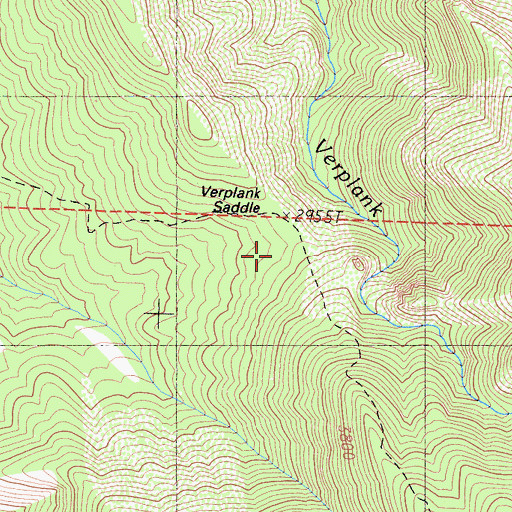 Topographic Map of Verplank Saddle, CA