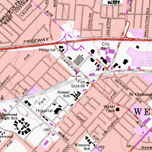 Topographic Map of ITT Technical Institute, CA
