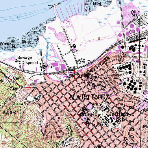 Topographic Map of Contra Costa Community College District Office, CA