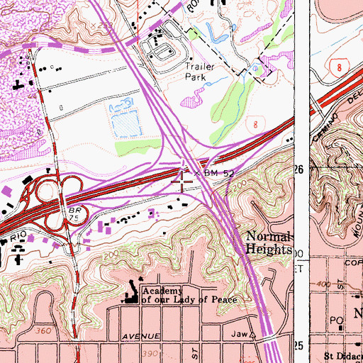 Topographic Map of California College - San Diego, CA