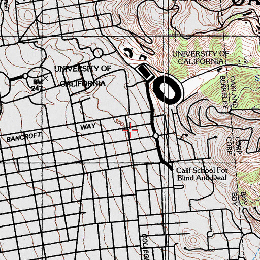 Topographic Map of The Wright Institute, CA