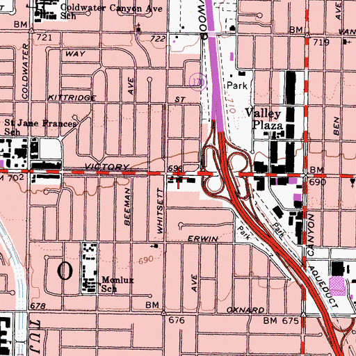 Topographic Map of Concorde Career College, CA