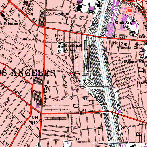 Topographic Map of Southern California Institute of Architecture, CA