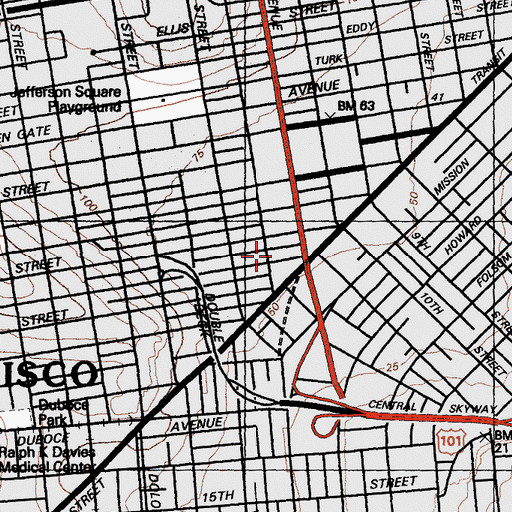 Topographic Map of San Francisco Conservatory of Music, CA