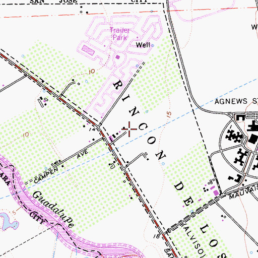Topographic Map of Palmer College of Chiropractic - West Campus, CA
