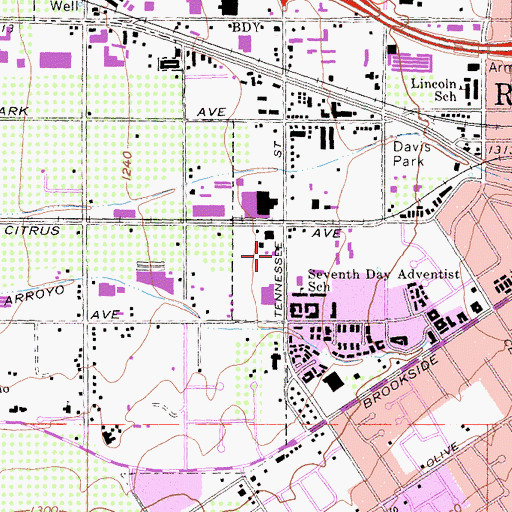Topographic Map of Community Christian College, CA