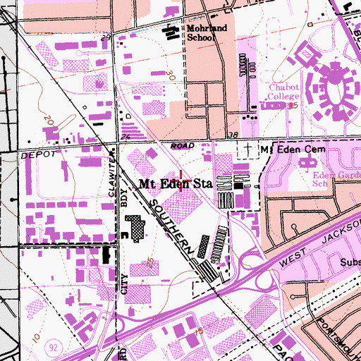 Topographic Map of Heald College - Hayward, CA