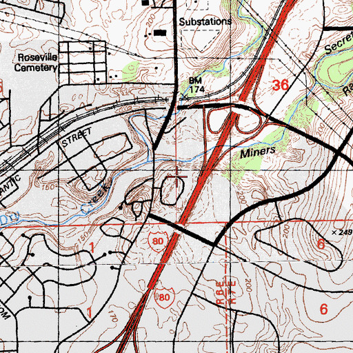 Topographic Map of Heald College - Roseville, CA