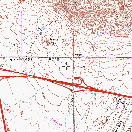 Topographic Map of Sage College - Moreno Valley Campus, CA