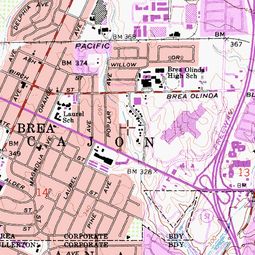 Topographic Map of Golden Gate Baptist Theological Seminary - Southern California Campus, CA