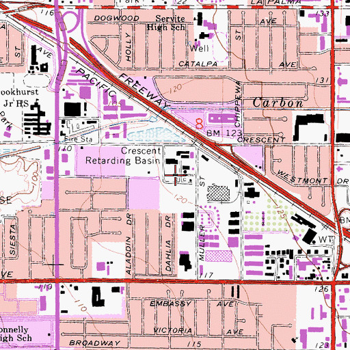 Topographic Map of ITT Technical Institute, CA