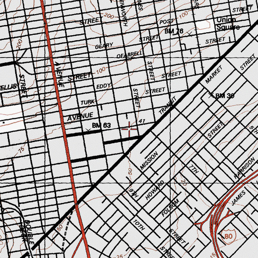 Topographic Map of The Art Institute of California - San Francisco, CA