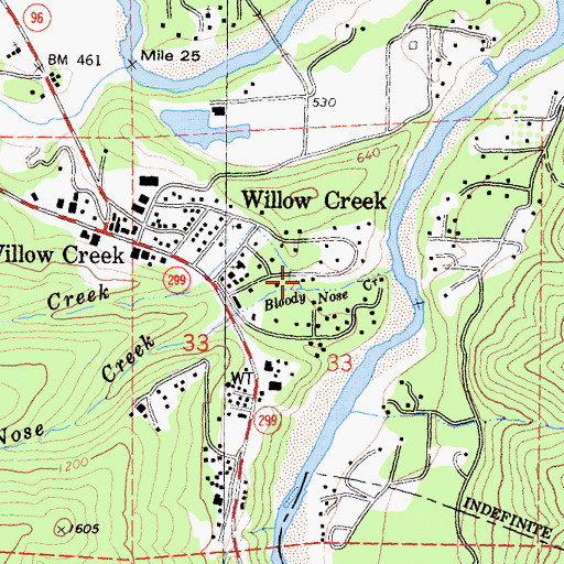 Topographic Map of Victor Creek, CA