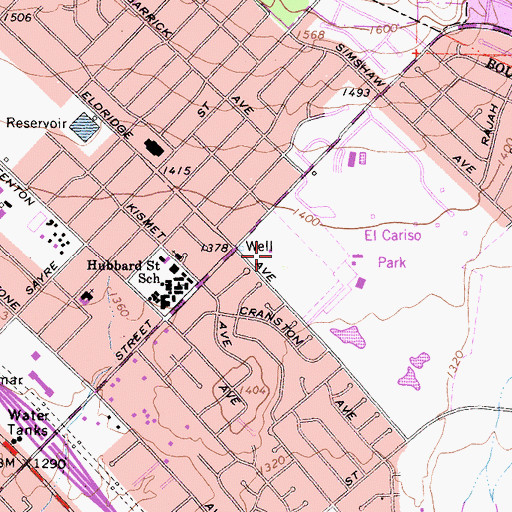 Topographic Map of Los Angeles Mission College, CA