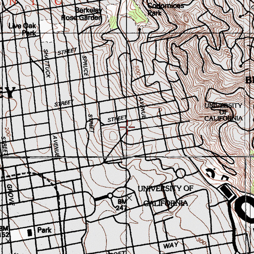 Topographic Map of Franciscan School of Theology, CA