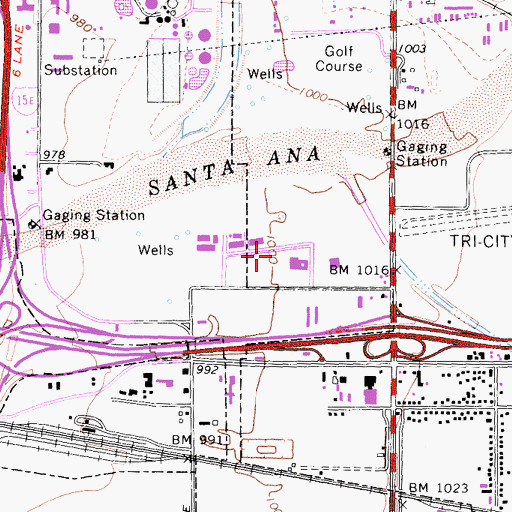 Topographic Map of Concorde Career College, CA
