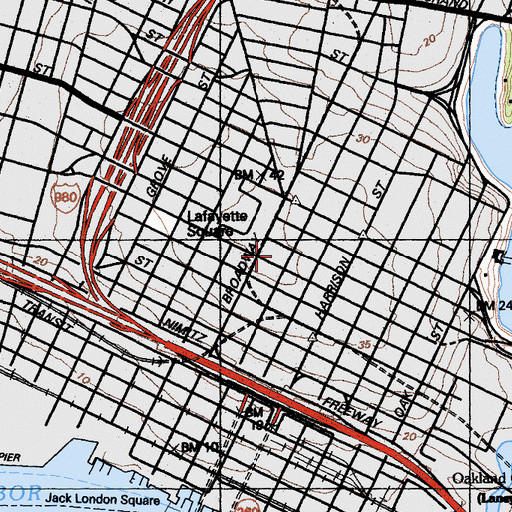 Topographic Map of University of California - System Administration Central Office, CA