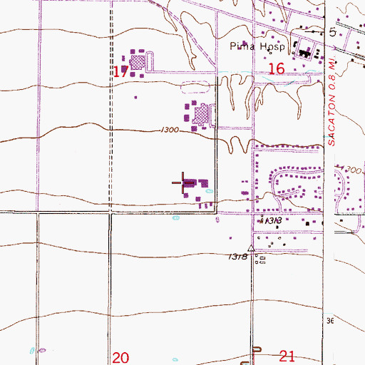 Topographic Map of Gila Reservation Career Center, AZ