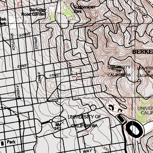 Topographic Map of Jesuit School of Theology, CA