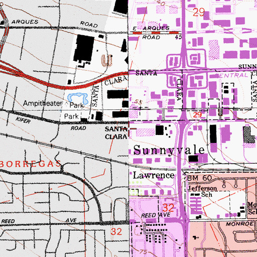 Topographic Map of Brooks College, CA