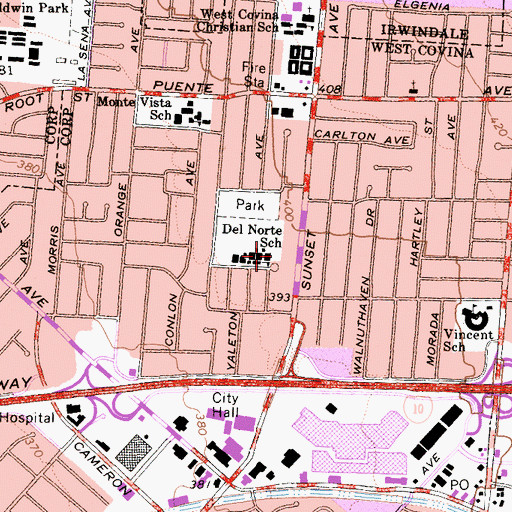 Topographic Map of East San Gabriel Valley Regional Occupational Program Office, CA