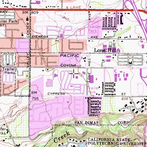 Topographic Map of Life Pacific College, CA