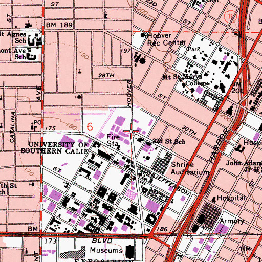 Topographic Map of Hebrew Union College - California Branch, CA