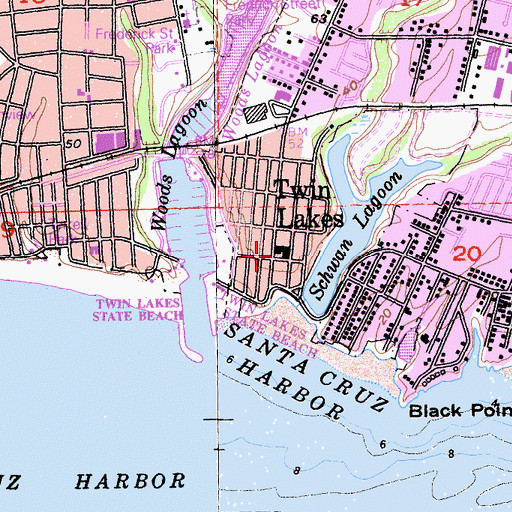 Topographic Map of Five Branches University, CA